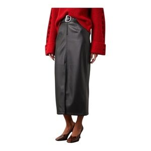 Ashley Park Faux Leather Midi Skirt Size 2 Small
